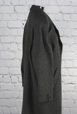 Stephanie Andrews: 1970's Vintage Long Grey Wool Trench Coat for Gals