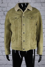 GAP: 2000's Vintage Tan Suede Coat with Wool Lining for Guys