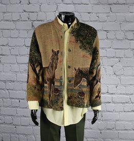 Sugar Street Weavers: 1980's Vintage Woven Horse Sweater Jacket for Gals