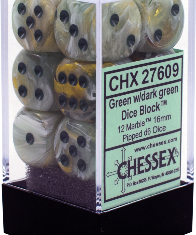 一番人気物 Green Marbleized Dice 16mm D6 12 Dice おもちゃ収納 - www.primecare-ltd.co.jp