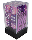 Chessex - CHX 12-die 16mm d6 Set Pink-Purple w/White Gemini