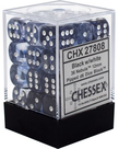 Chessex - CHX 36-die 12mm d6 Set Black w/ white Nebula