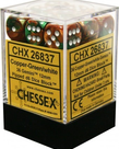 Chessex - CHX 36-die 12mm d6 Set Copper-Green w/white Gemini