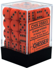 Chessex - CHX CLEARANCE - 36-die 12mm d6 Set Orange w/black Opaque