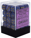 Chessex - CHX CLEARANCE - 36-die 12mm d6 Set Purple w/gold Lustrous