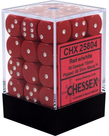 Chessex - CHX 36-die 12mm d6 Set Red w/white Opaque
