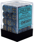 Chessex - CHX 36-die 12mm d6 Set Teal w/gold Phantom