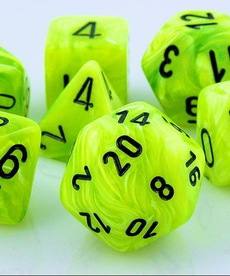 Chessex - CHX 7-Die Polyhedral Set Bright Green w/black Vortex