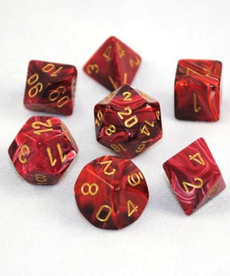 Chessex - CHX 7-Die Polyhedral Set Burgundy w/gold Vortex