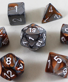 Chessex - CHX 7-Die Polyhedral Set Copper-Steel w/white Gemini