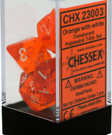 Chessex - CHX 7-Die Polyhedral Set Orange w/white Translucent