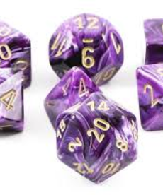 Chessex - CHX 7-Die Polyhedral Set Purple w/gold Vortex