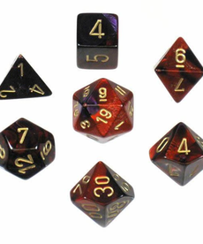 Chessex - CHX 7-Die Polyhedral Set Purple-Red w/gold Gemini