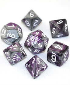 Chessex - CHX 7-Die Polyhedral Set Purple-Steel w/white