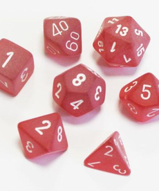 Chessex - CHX 7-Die Polyhedral Set Red w/white Frosted