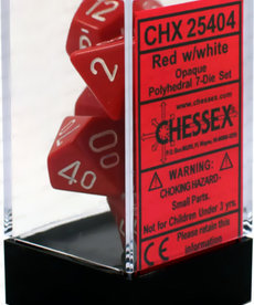 Chessex - CHX Chessex Dice - 7-Die Polyhedral Set - Opaque: Red w/White
