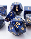 Chessex - CHX 7-Die Polyhedral Set Royal Blue w/gold Scarab