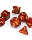 Chessex - CHX 7-Die Polyhedral Set Scarlet w/gold Scarab