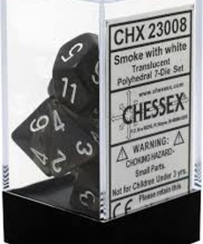 Chessex - CHX 7-Die Polyhedral Set Smoke w/white Opaque