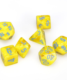 Chessex - CHX 7-Die Polyhedral Set Yellow w/blue Vortex