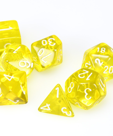 Chessex - CHX 7-Die Polyhedral Set Yellow w/white Translucent