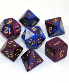 Chessex - CHX 7-Set Polyheral Dice Gemini #2 Blue-Purple/Gold