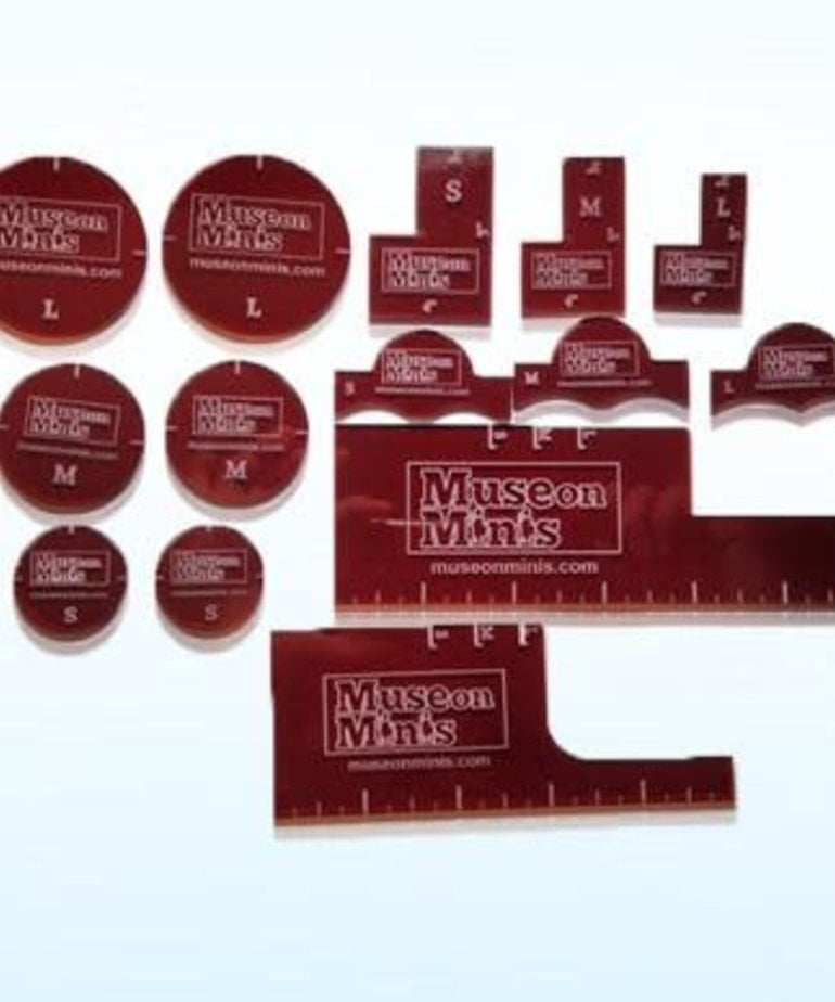 Muse On Minis - MOM Muse on Minis Red Template & Token Precision Measuring Set Templates & Tokens