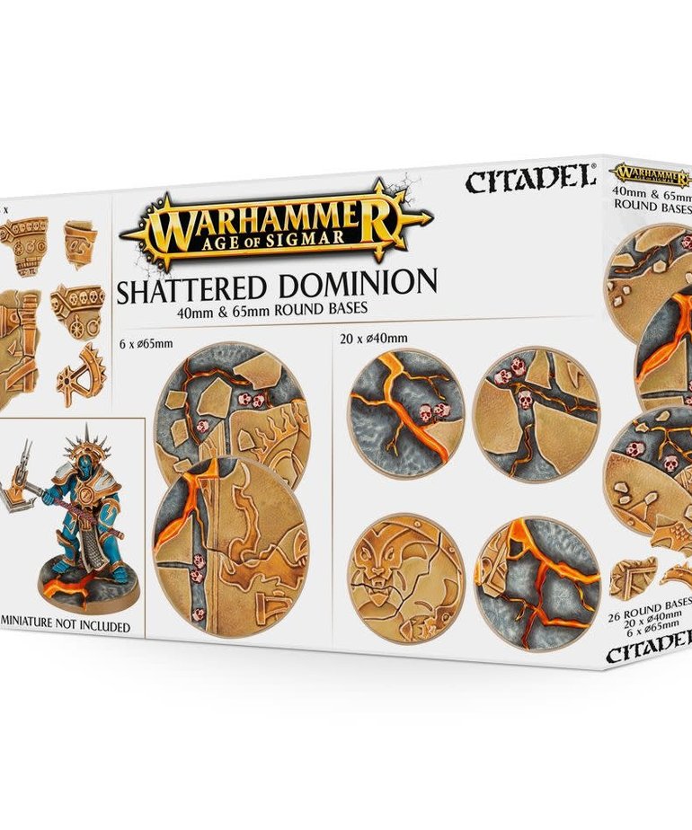 Citadel - GAW Warhammer Age of Sigmar - Shattered Dominion - 40mm & 65mm Round Bases