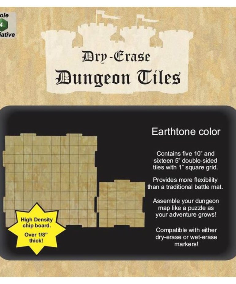 Role 4 Initiative R4I DryErase Dungeon Tiles Earthstone 10" & 5" Square (5 of Each