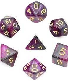 Gameopolis Dice - UDI Galaxy - Black-Purple/Gold Dice