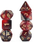 Gameopolis Dice - UDI Gameopolis: Dice - Polyhedral 7-Die Set - Galaxy - Black-Red/Gold