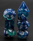 Gameopolis Dice - UDI Gameopolis: Dice - Polyhedral 7-Die Set - Glitter - Blue-Green/White