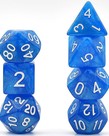 Gameopolis Dice - UDI Gameopolis: Dice - Polyhedral 7-Die Set - Glitter - Blue/White