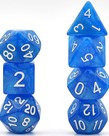 Gameopolis Dice - UDI Gameopolis: Dice - Polyhedral 7 Set - Glitter - Blue w/ White
