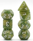 Gameopolis Dice - UDI Gameopolis: Dice - Polyhedral 7-Die Set - Glitter - Green/White