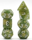 Gameopolis Dice - UDI Gameopolis: Dice - Polyhedral 7 Set - Glitter - Green w/ White