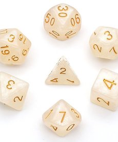 Gameopolis Dice - UDI Glitter - White/Gold Dice