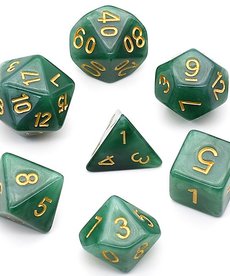 Gameopolis Dice - UDI Jade - Black-Green/Gold Dice