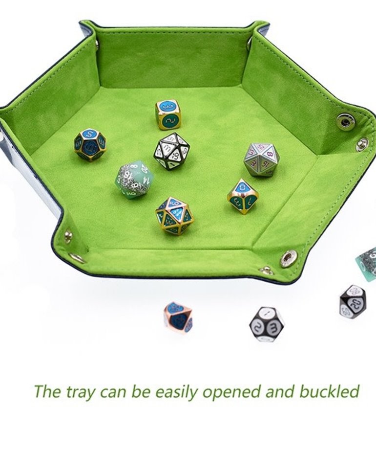 Gameopolis Dice - UDI Gameopolis: Dice Tray -  Folding: Hexagon - Light Green Velvet