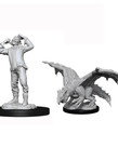 WizKids - WZK D&D: Nolzur's Marvelous Unpainted Miniatures - Green Dragon Wyrmling & Afflicted Elf