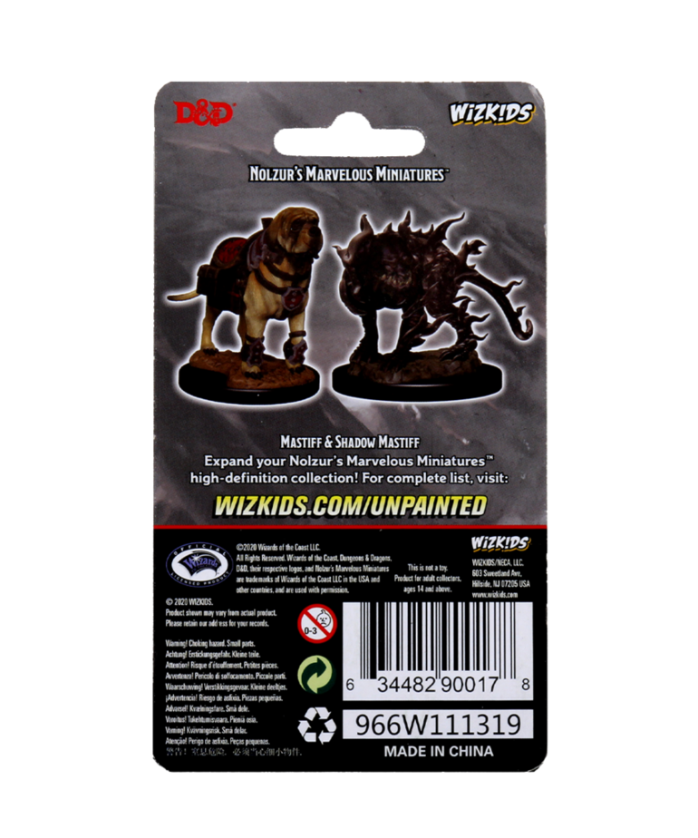 WizKids - WZK D&D: Nolzur's Marvelous Unpainted Miniatures - Mastiff & Shadow Mastiff