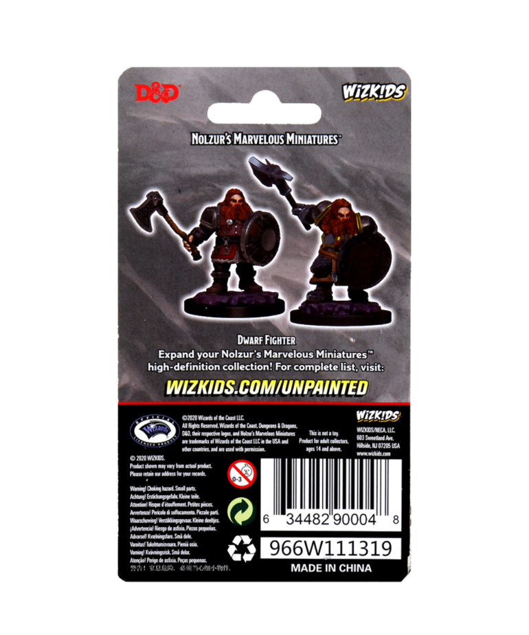WizKids - WZK D&D: Nolzur's Marvelous Unpainted Miniatures - Dwarf Fighter (He/Him/They/Them)