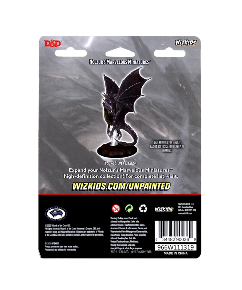 WizKids - WZK D&D: Nolzur's Marvelous Unpainted Miniatures - Young Silver Dragon