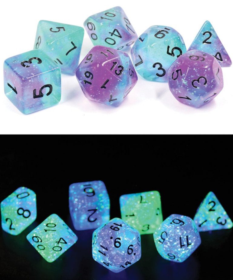 Sirius Dice - SDZ Sirius Dice - Polyhedral 7-Die Set - Peacock Glowworm
