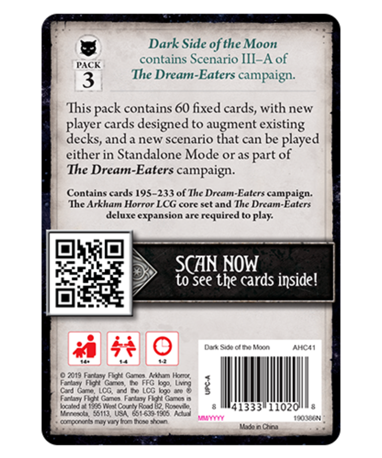 Fantasy Flight Games - FFG Arkham Horror: The Card Game - Dark Side of the Moon - Mythos Pack