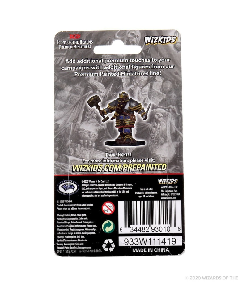 WizKids - WZK D&D: Icons of the Realms - Premium Painted Figures - Dwarf Fighter (He/Him/They/Them)