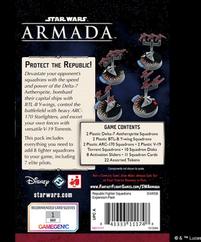 Atomic Mass Games - AMG Star Wars: Armada - Republic Fighter Squadrons - Republic Expansion Pack