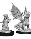 WizKids - WZK D&D: Nolzur's Marvelous Unpainted Miniatures - Silver Dragon Wyrmling & Dragon Friend