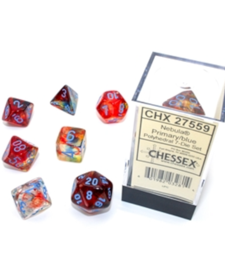 Chessex - CHX Chessex - Polyhedral 7-Die Set - Nebula Luminary - Primary w/ Turquoise