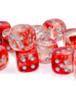 Chessex - CHX Chessex - 16mm Dice Block - Nebula Luminary - Red w/ Silver